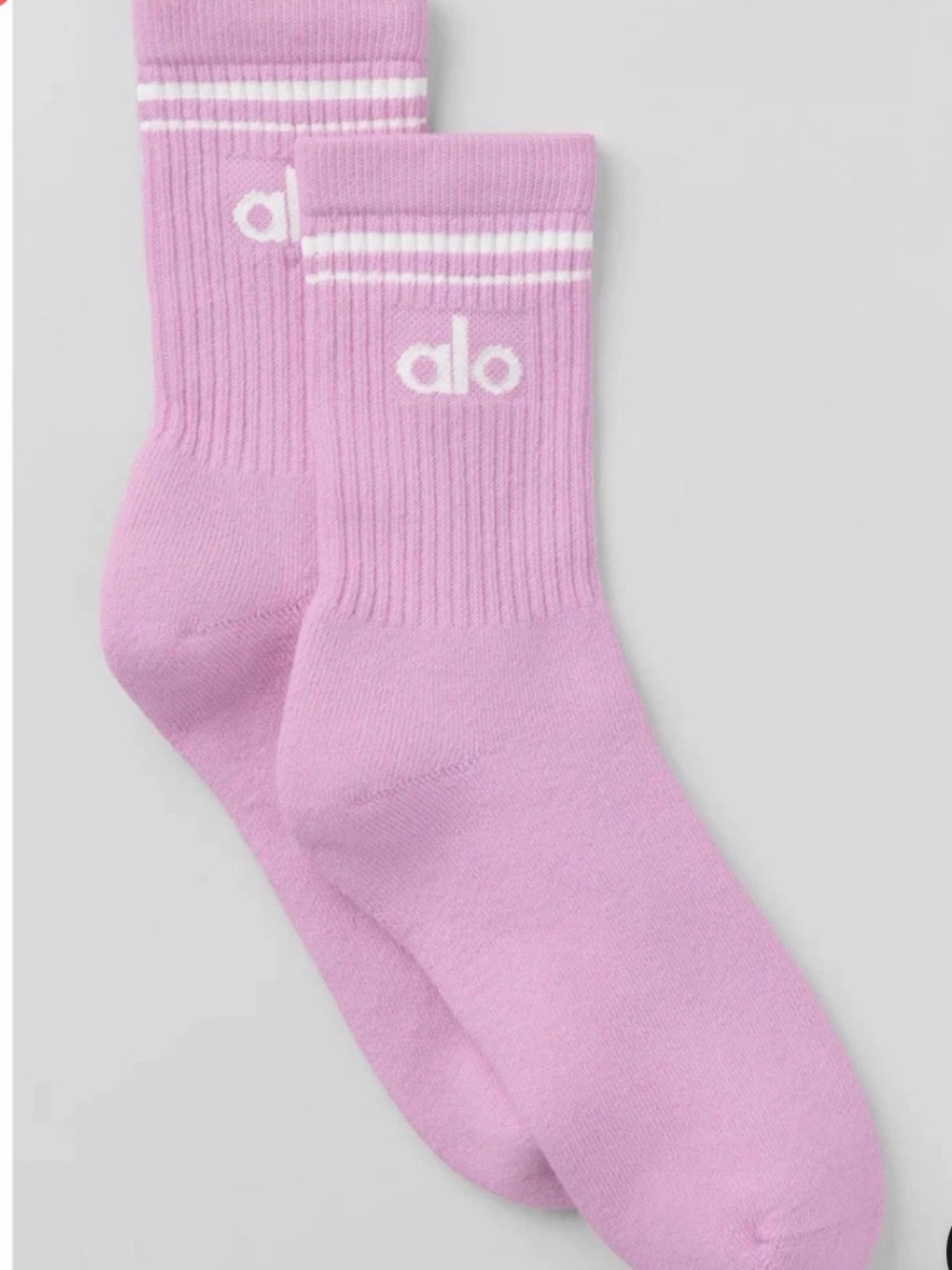 ALO Yoga Crew Socks in sweet pink